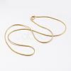 Brass Round Snake Chain Necklaces MAK-L009-08G-2