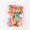 Mixed Color Heart Natural Wood Beads Nice for Children's Day Jewelry Making X-TB109Y-5