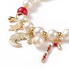 Natural Mashan Jade & Glass Pearl Beaded Stretch Bracelet BJEW-TA00143-5