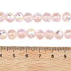 Electroplate Transparent Glass Beads Strands GLAA-H040-01B-4