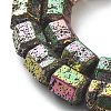 Electroplated Natural Lava Rock Beads Strands G-A251-A01-01K-3