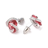 Rack Plating Brass Micro Pave Cubic Zirconia Stud Earrings EJEW-I304-04P-03-2