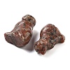 Natural Sesame Jasper Carved Dog Figurines DJEW-L023-A02-2