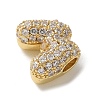 Brass Micro Pave Cubic Zirconia Beads KK-P290-61G-M-2