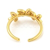 Flower Rack Plating Brass Micro Pave Cubic Zirconia Open Cuff Rings for Women RJEW-N047-01G-04-RS-3