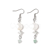 Star with Moon Natural Mixed Stone Dangle Earrings EJEW-JE06756-4