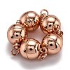 Rack Plating Brass Magnetic Clasps with Loops LS-KK-F801-03B-RG-1