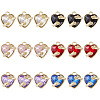 18Pcs 6 Colors Alloy Glass Charms FIND-TA0009-91G-2
