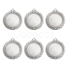 6Pcs Alloy Pendant Cabochons Settings FIND-FG0002-36S-1