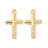 Brass Micro Pave Clear Cubic Zirconia Pendants KK-U017-09E-G-1