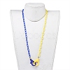 Personalized Two Tone ABS Plastic Cable Chain Necklaces NJEW-JN02825-05-4