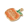 Thanksgiving Day Golden Tone Alloy Enamel Pendants ENAM-M002-02D-G-2