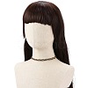 Cowhide Leather Braided Twist Rope Choker Necklace with Brass Clasp for Women NJEW-JN04167-3