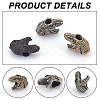 3Pcs 3 Colors Dinosaur Head Shaped Brass Beads KK-NB0002-95-5