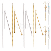 24Pcs 4 Style Brass Herringbone Chain Tassel Pendants KK-PH0004-92-1
