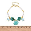 Ocean Brass Enamel Starfish Shell Shape Charm Bracelets for Women KK-CBA68DA-16G-01-4