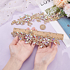 Glass & Alloy Embroider Thread Iron on/Sew On Patches PATC-WH0023-11G-3