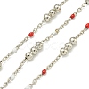 Brass Enamel Round Beaded Link Chain CHC-G022-07P-14-1