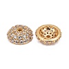 Apetalous Half Round/Dome Brass Micro Pave Cubic Zirconia Bead Caps ZIRC-D062-G-3