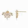 Brass Micro Pave Clear Cubic Zirconia Earring Findings KK-S356-129G-NF-3