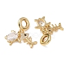 Ocean Brass Pave Clear Cubic Zirconia European Dangle Charms KK-H278-03G-04-2