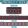 7M Ethnic Style Polyester Rhombus Flower Jacquard Ribbon OCOR-WH0101-05-2