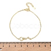 Brass Micro Pave Clear Cubic Zirconia Moon Star Link Bracelets KK-CBA6980-25G-5