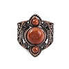 Synthetic Goldstone Retro Finger Rings RJEW-B067-01R-16-2