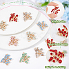 24Pcs 6 Colors Golden Tone Alloy Rhinestone Pendants FIND-AR0002-95-4