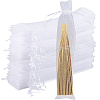 100Pcs Rectangle Mesh Polyester Gift Bags ABAG-GF0001-33-1