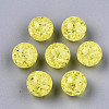 Transparent Crackle Acrylic Round Beads Strands X-CCG-R002-12mm-09-2