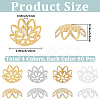 240Pcs 4 Colors Brass Fancy Bead Caps KK-PA0001-27-2