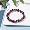 Round Stone Beads Stretch Bracelets BJEW-JB07259-04-2
