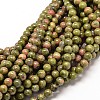 Natural Unakite Round Bead Strands X-G-P072-30-6mm-1