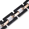 Imitation Gemstone Style Acrylic Handmade Rectangle Link Chains X-AJEW-JB00518-02-2