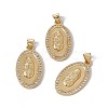 Brass Micro Pave Clear Cubic Zirconia Pendants KK-G439-11G-3