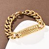 Cuban Link Chain Bracelets Hand Polished LS-BJEW-D379-06G-1
