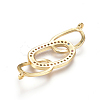 Brass Micro Pave Cubic Zirconia Links Connectors ZIRC-L085-10G-2