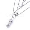 Bullet Natural Howlite Pendant Tiered Necklaces NJEW-JN02457-05-2