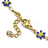 Enamel Flower & Fish Link Chain Bracelet BJEW-A142-02G-4