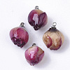 Handmade Natural Real Rose Dried Flower Pendants RESI-R424-01-2