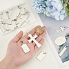 20Pcs 10 Styles Stainless Steel Stamping Blank Tag Pendants STAS-WR0001-09-3