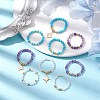 3Pcs 3 Styles Natural Mixed Gemstone Beaded Stretch Rings Set RJEW-JR00647-2