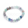 Natural Fluorite Stretch Bracelets BJEW-E373-8mm-10-5