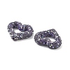Heart Shape Polymer Clay Rhinestone Beads CLAY-NH0001-09B-03-3