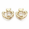 Brass Micro Pave Clear Cubic Zirconia Slide Charms KK-S356-213G-NF-1