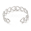 Non-Tarnish 304 Stainless Steel Heart Open Cuff Bangle for Women BJEW-L682-001P-2