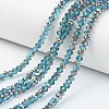 Electroplate Transparent Glass Beads Strands EGLA-A034-T2mm-R09-1