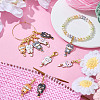 10Pcs 5 Styles Cat Alloy Enamel Pendant Locking Stitch Markers HJEW-HY00108-4