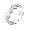 304 Stainless Steel Shell Wrap Open Cuff Ring for Women RJEW-N038-100P-1